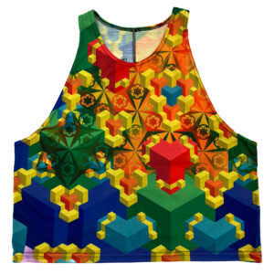 Multicolor Geometric Racerback Tank (Sample)